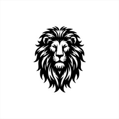 Obraz premium Majestic Lion Head Emblem Silhouette.