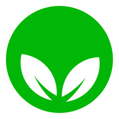 Organic leaf mark png, green colour emblem, herbal eco clipart