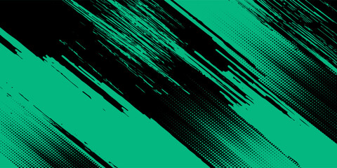 Black and green abstract grunge texture background with halftone style. vector eps10
