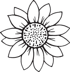 Sunflower line art minimal nature outline elegant simple flower drawing