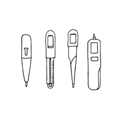 Thermometer line art simple medical icon for health graphics