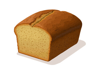 Vector Illustration of Classic Butter Cake Slice for Bakery Product and Dessert Menu Design