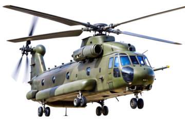  chinook helicopter isolated on white background PNG, AI GENERATED