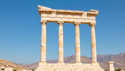 Fototapeta premium Serene Columns Against Clear Blue Sky