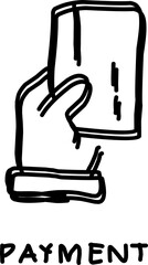 payment icon in doodle style