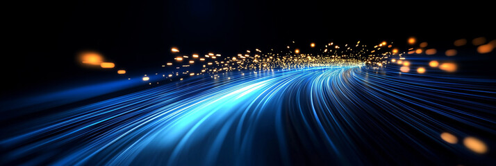 Particle light and technology concept poster background