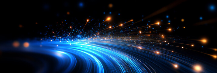 Particle light and technology concept poster background