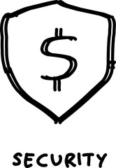 security icon in doodle style