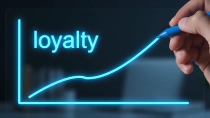 Increasing Customer Loyalty: Hand Drawing Upward Graph for Business Growth - Powered by Adobe