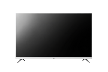 Modern black flat screen TV on white
