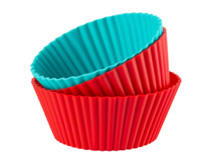 Silicone Muffin Tray in Bright Colors, isolated on transparent background PNG
