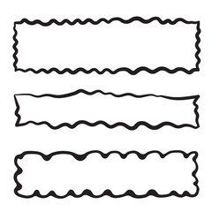 Obraz premium Hand drawn doodle frames with wavy edges in a simple black and white style