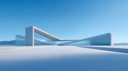 The spacious square and the simple buildings