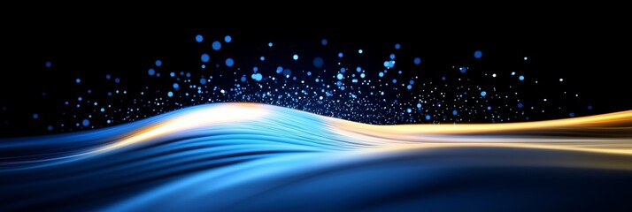 Particle light and technology concept poster background