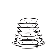 Ceramic plate simple design kitchenware tableware line art elegant minimalist