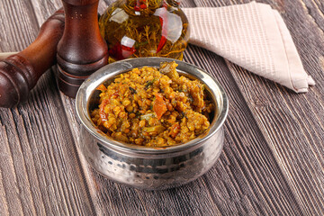 Vegan garnish - lentil with vegetables