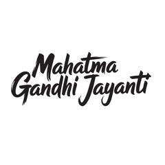 Elegant Calligraphy of Mahatma Gandhi Jayanti Text Design for Indian National Holiday Celebration