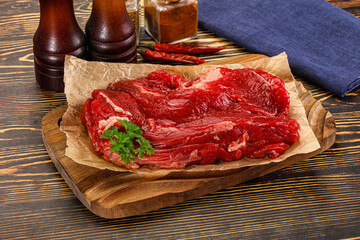 Raw beef meat piece for cooking