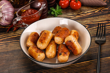 Roasted chicken mini sausages for breakfast