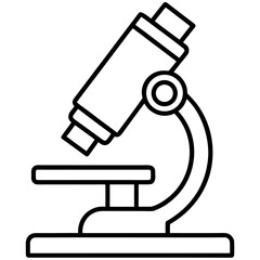 Minimalist Microscope Line Art Icon