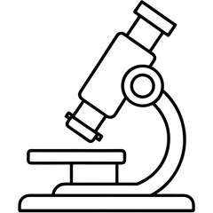 Minimalist Microscope Line Art Icon