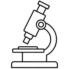 Minimalist Microscope Line Art Icon