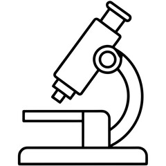 Minimalist Microscope Line Art Icon