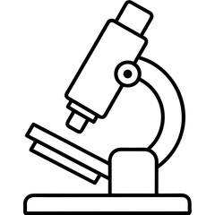 Minimalist Microscope Line Art Icon