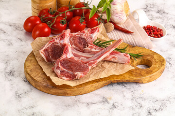 Raw Rack of Lamb for cooking