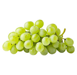 Fresh green grapes bunch isolated on transparent background