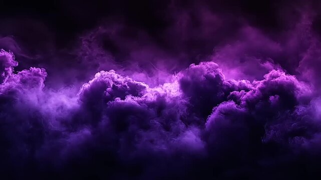 Dramatic purple cloudscape in deep darkness.