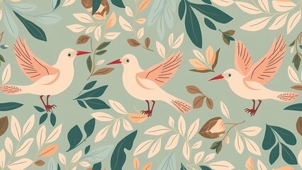 seamless pattern with birds