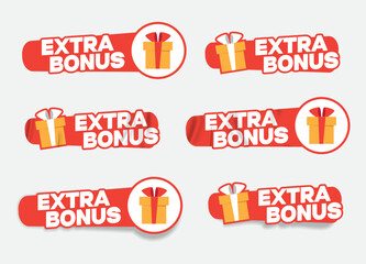 Extra Bonus Promotional Sticker Set with Gift Icons for Sale Tags and E-Commerce Marketing