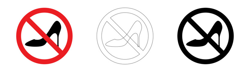 No high heels allowed sign in vector format