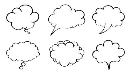 Obraz premium Set of Hand Drawn Speech Bubbles on tranparent background