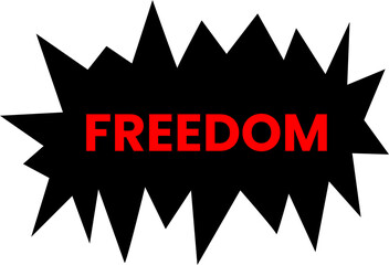 black freedom word tag 
