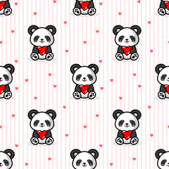 seamless pattern with cute panda bears