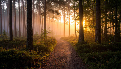 Obraz premium sunrise in the forest
