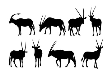 collection of various oryx silhouettes