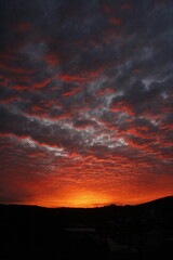 Sunset fire clouds
