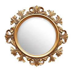 Ornate gold circular mirror