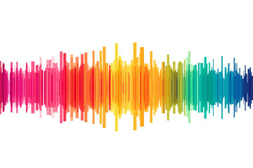 Colorful Abstract Sound Waveform on White Background
