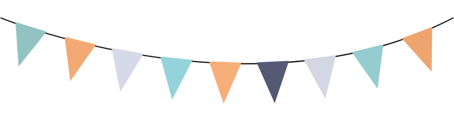 Colorful triangle party flags background collection, decoration element, Vector illustration, Abstract, party flags collection Isolated on white background