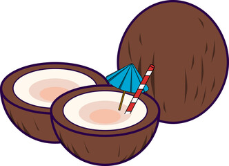 Tropical Coconut Cocktail vector