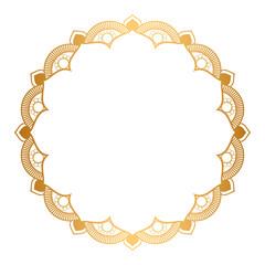Luxury Golden Circle mandala Frame With Vintage Mandala Gold Circular Pattern	