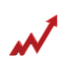 Red Upward Arrow Graph Showing Rising Trend