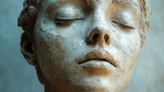 Woman Clay Sculpture ultra-detailed artwork in sharp focus featuring enhanced clarity dramatic lighting minimal background ideal for posters prints digital media