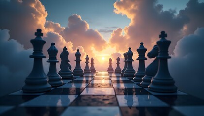 Celestial Chess Battle: Clouds vs Shadows