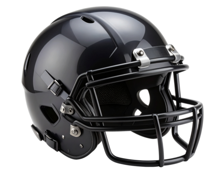 Modern Sports Helmet Front Facing with Chin Strap, transparent background