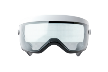 White augmented reality headset with clear visor
